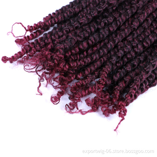 Long Locs Passion Twist Hair 18 Inch Faux Locs Water Wave Crochet Braid French Curls Urtra Synthetic Braiding Jumbo Ombre